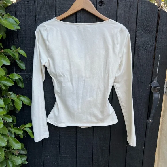 Reformation Ivory Kelia Knit Long Sleeve Top - Picture 4 of 5